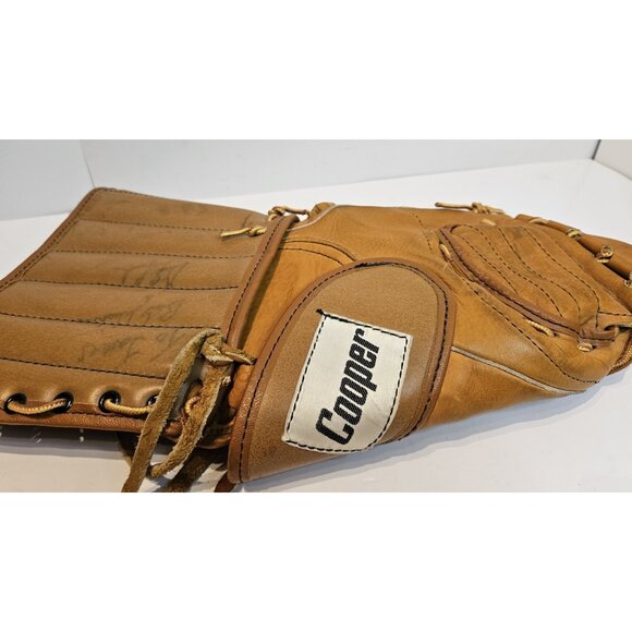 VINTAGE COOPER GM12 HOCKEY LEATHER GOALIE GLOVE W GM6 JR BLOCKER FULL RIGHT - Picture 9 of 16